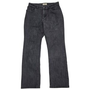 L.L.Bean Classic Fit‎ Straight Denim Jeans Washed Black Size 14 M/T